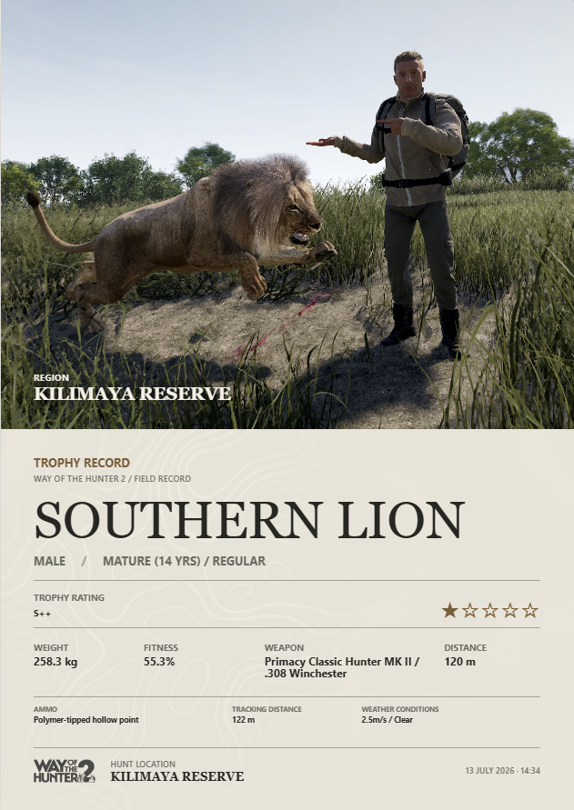 Way of the Hunter 2 personalised trophy poster birthday gift